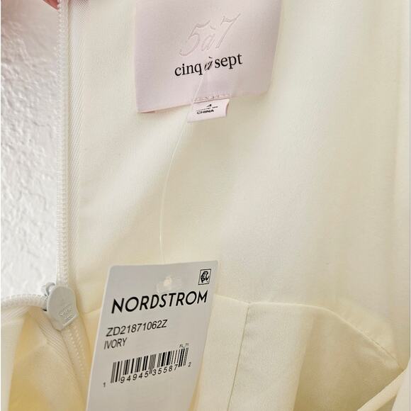 NEW Cinq à Sept Cara Tie Waist Mini Dress Size 4 Ivory Bridal‎ Satin - Picture 4 of 10